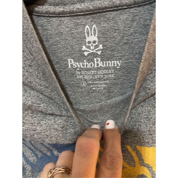 Psycho Bunny Shirt Mens XS 3 Gray Multicolor Logo Short Sleeve T Tee - Picture 3 of 4